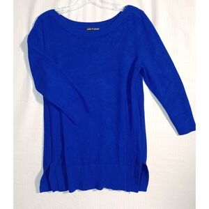 Cable & Gauge Womens Sweater S Blue Long Sleeve‎ Sweater
